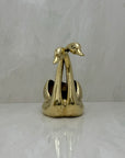 Vintage Brass Double Swan Planter