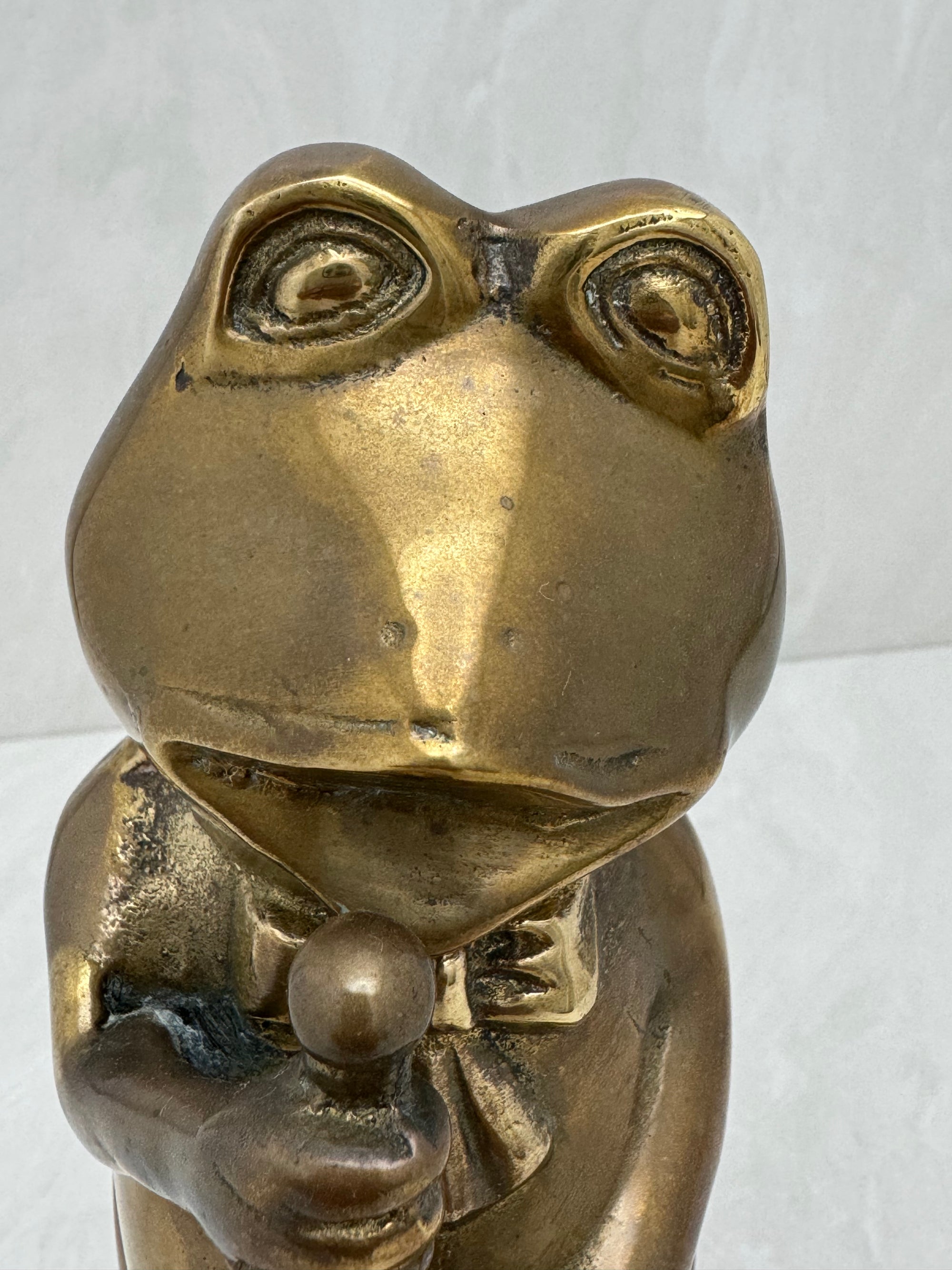 Vintage Brass Frog with Microphone