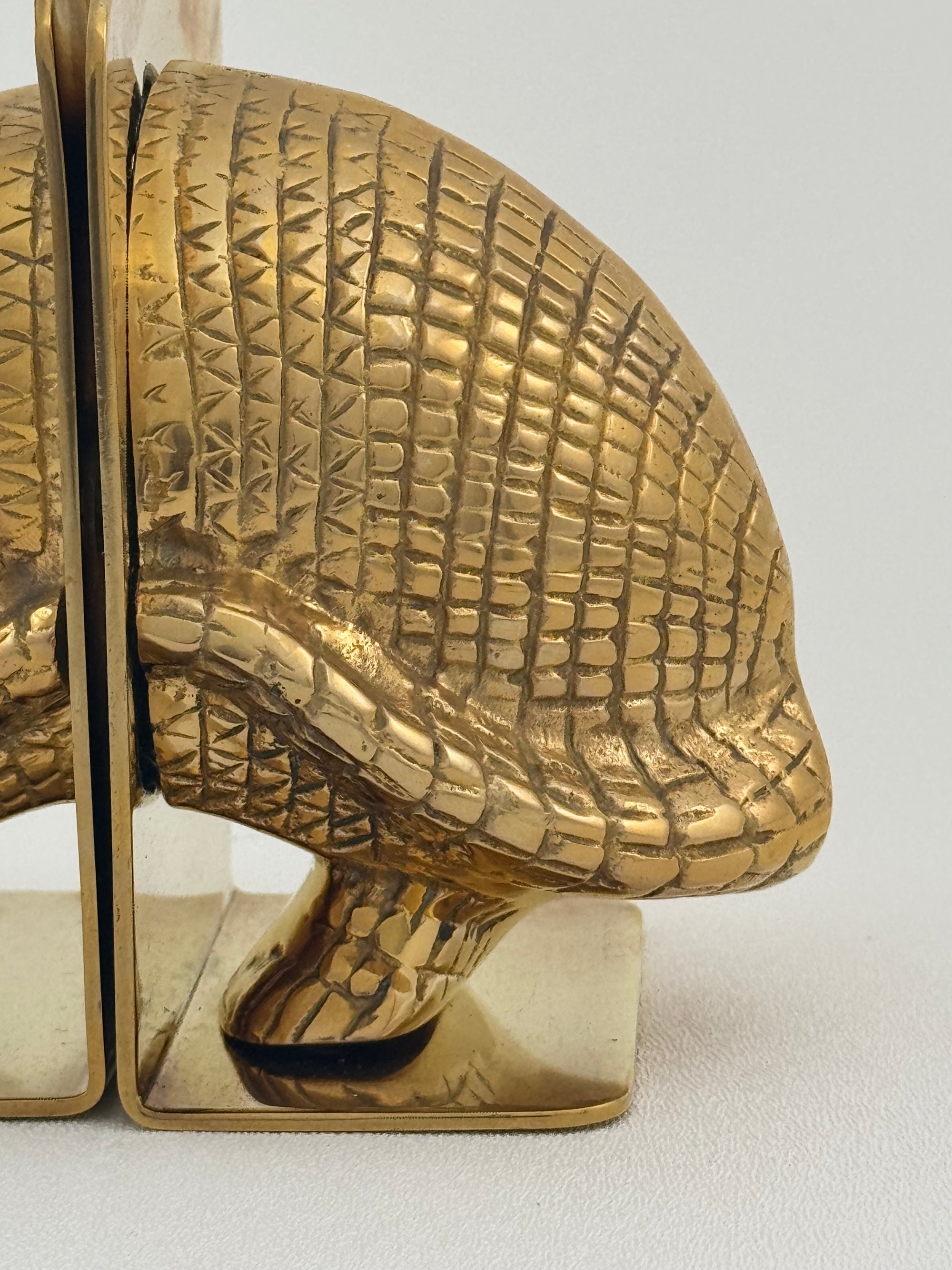 Vintage Brass Armadillo Bookends-A Pair