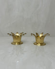 Vintage Brass Crown Candleholders-A Pair