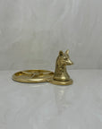 Vintage Brass Fox Head Dresser Tray