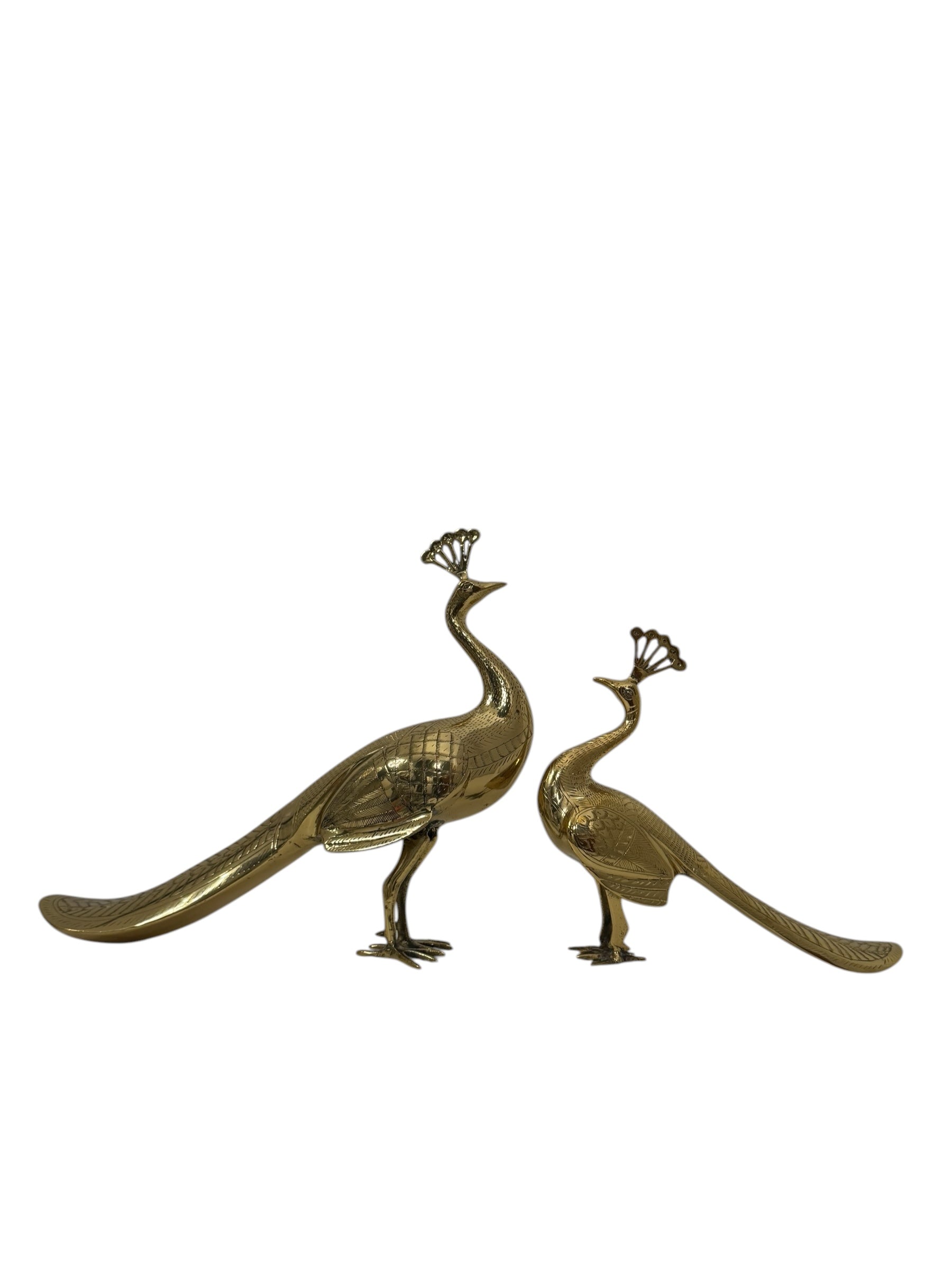 Vintage Brass Peacocks