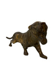 Vintage Brass Tiger Figurine – Mid-Century Modern Roaring Jungle Cat (15”)