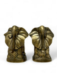 Vintage Brass Elephant Bookends-A Pair