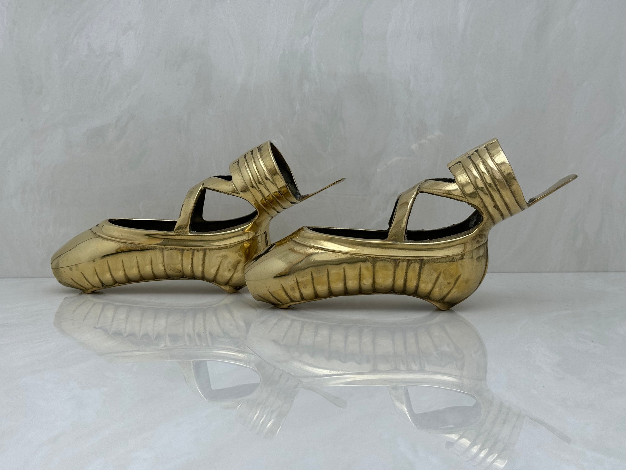 Pretty Brass Ballerina Slippers -A Pair