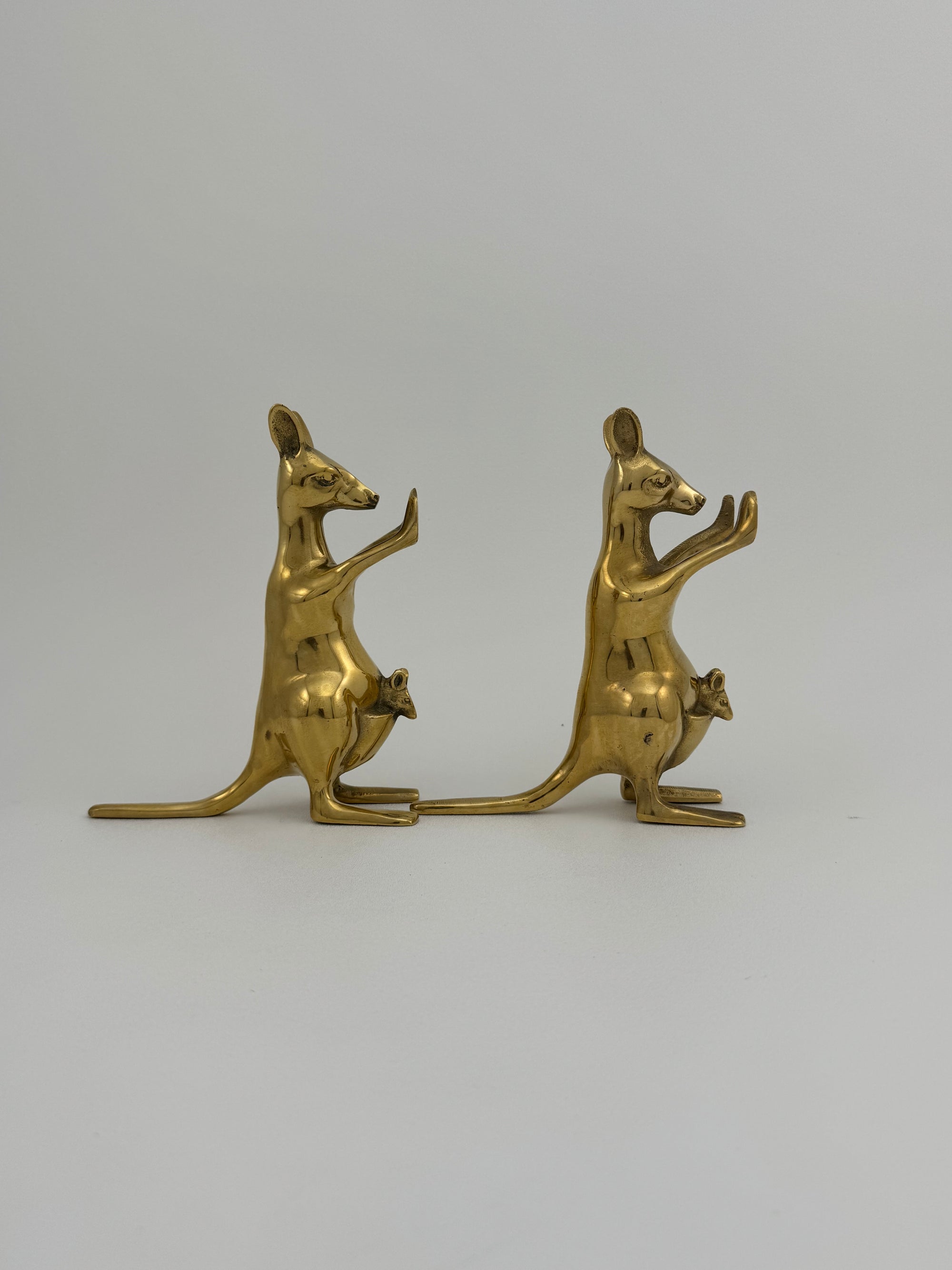 Vintage Brass Kangaroo Bookends-A Pair