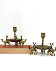 Pair of Vintage Brass Camel Candlestick Holders — Middle Eastern Bohemian Elegance