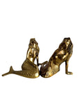 Vintage Brass Mermaid Pair