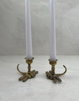 Vintage Brass Dragonfly Candleholders - A Pair