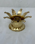 Vintage Brass Crown Candleholders-A Pair