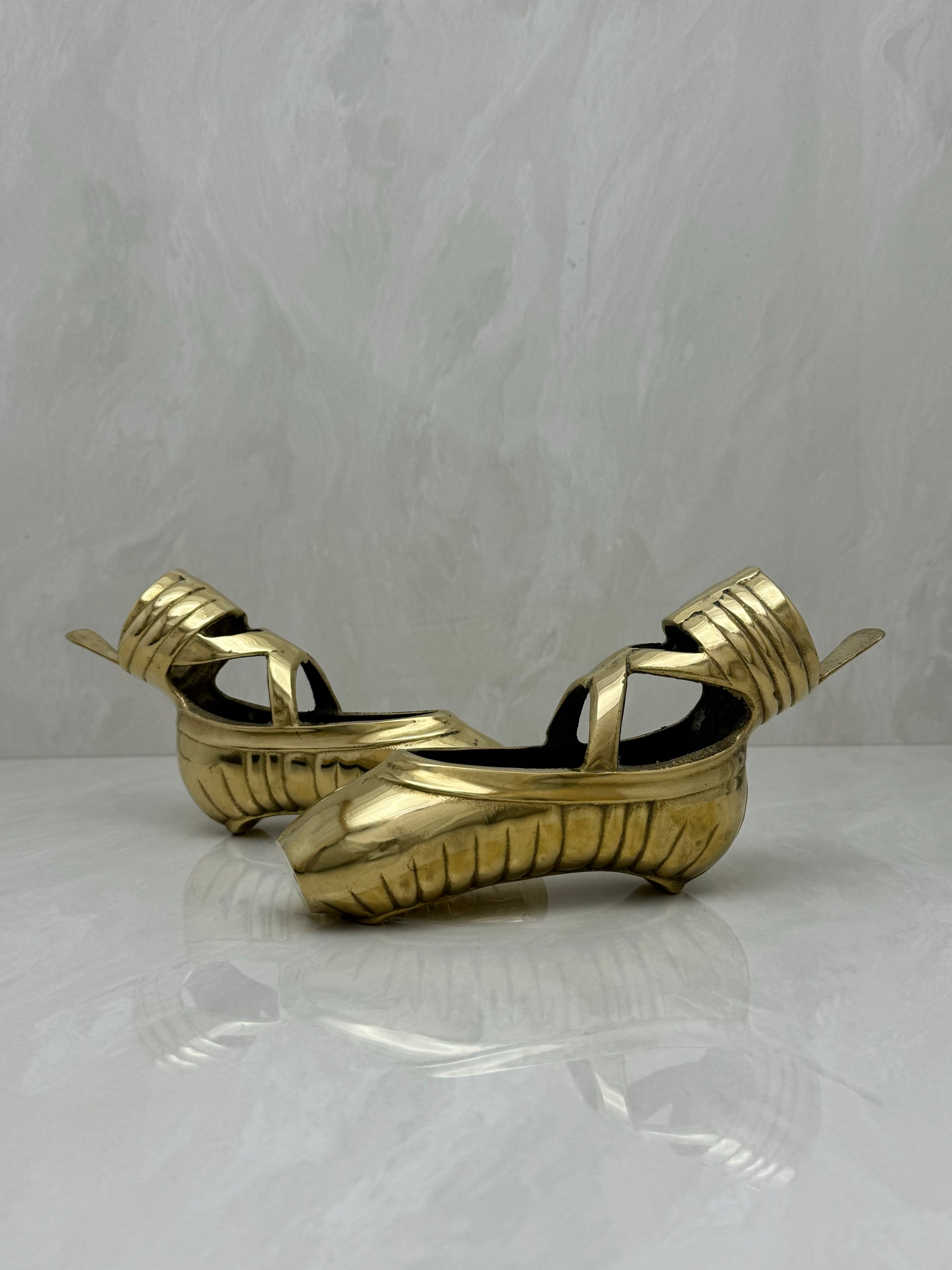 Pretty Brass Ballerina Slippers -A Pair