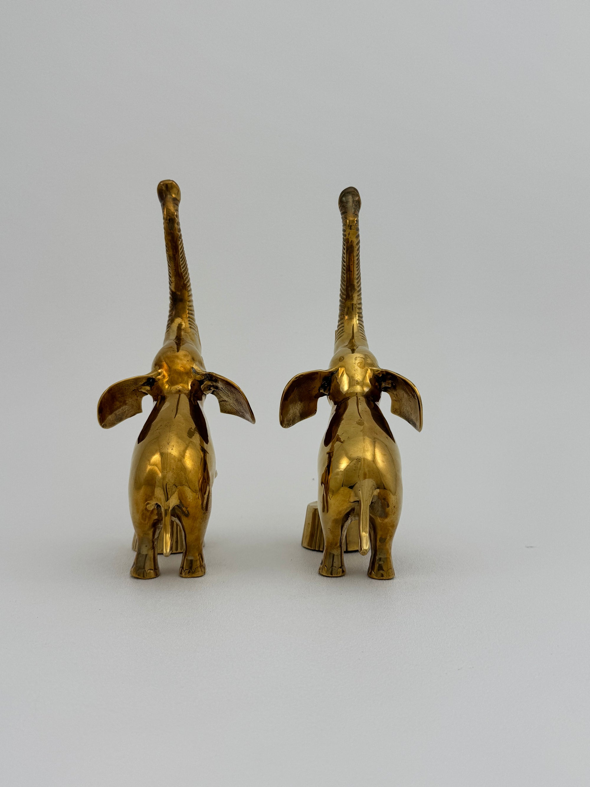 Vintage Brass Circus Elephants- A Pair