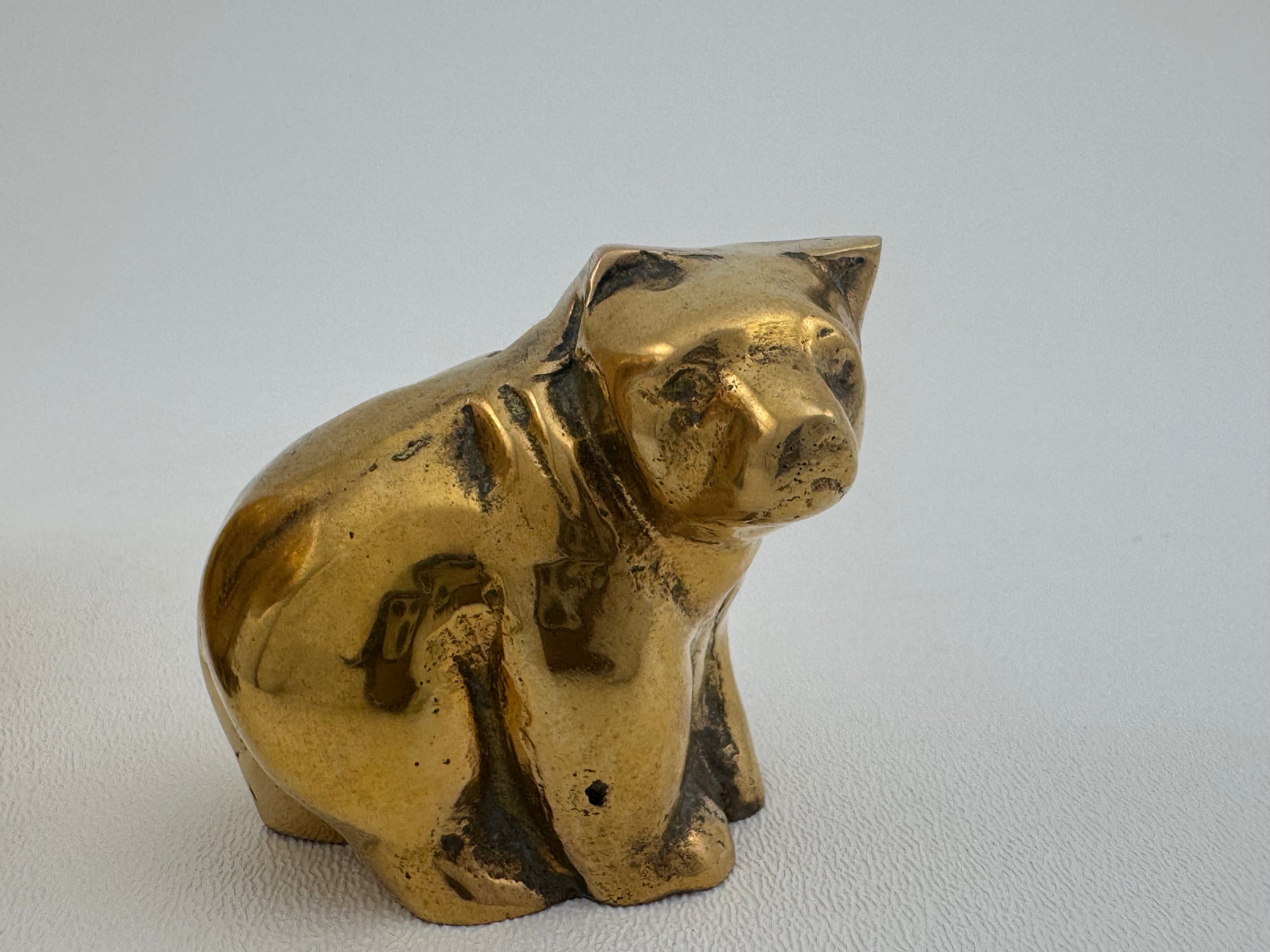 Vintage Brass Mama Bear with Cub- Two Piece Set