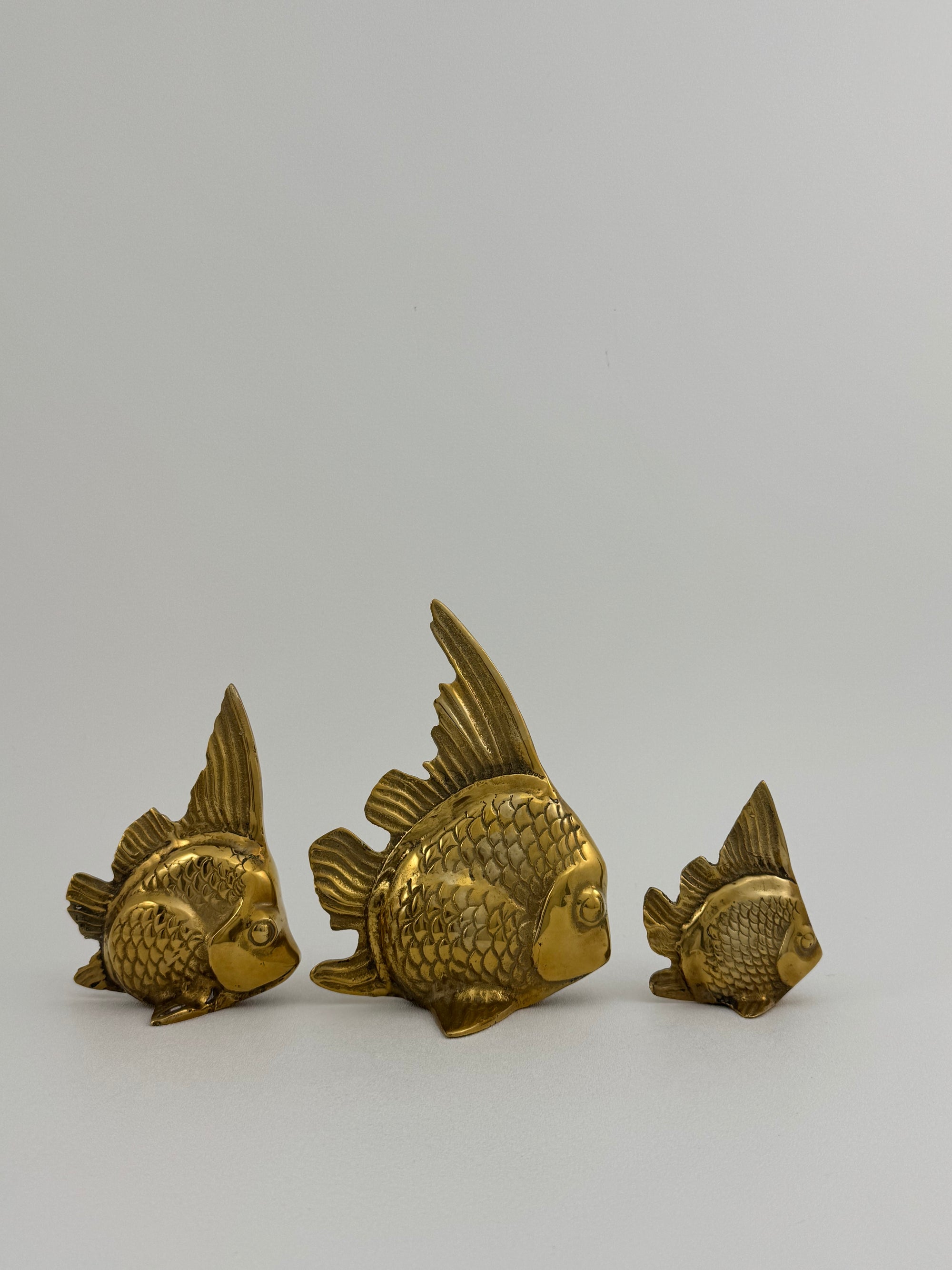 Vintage Brass Fish-A Set of Three