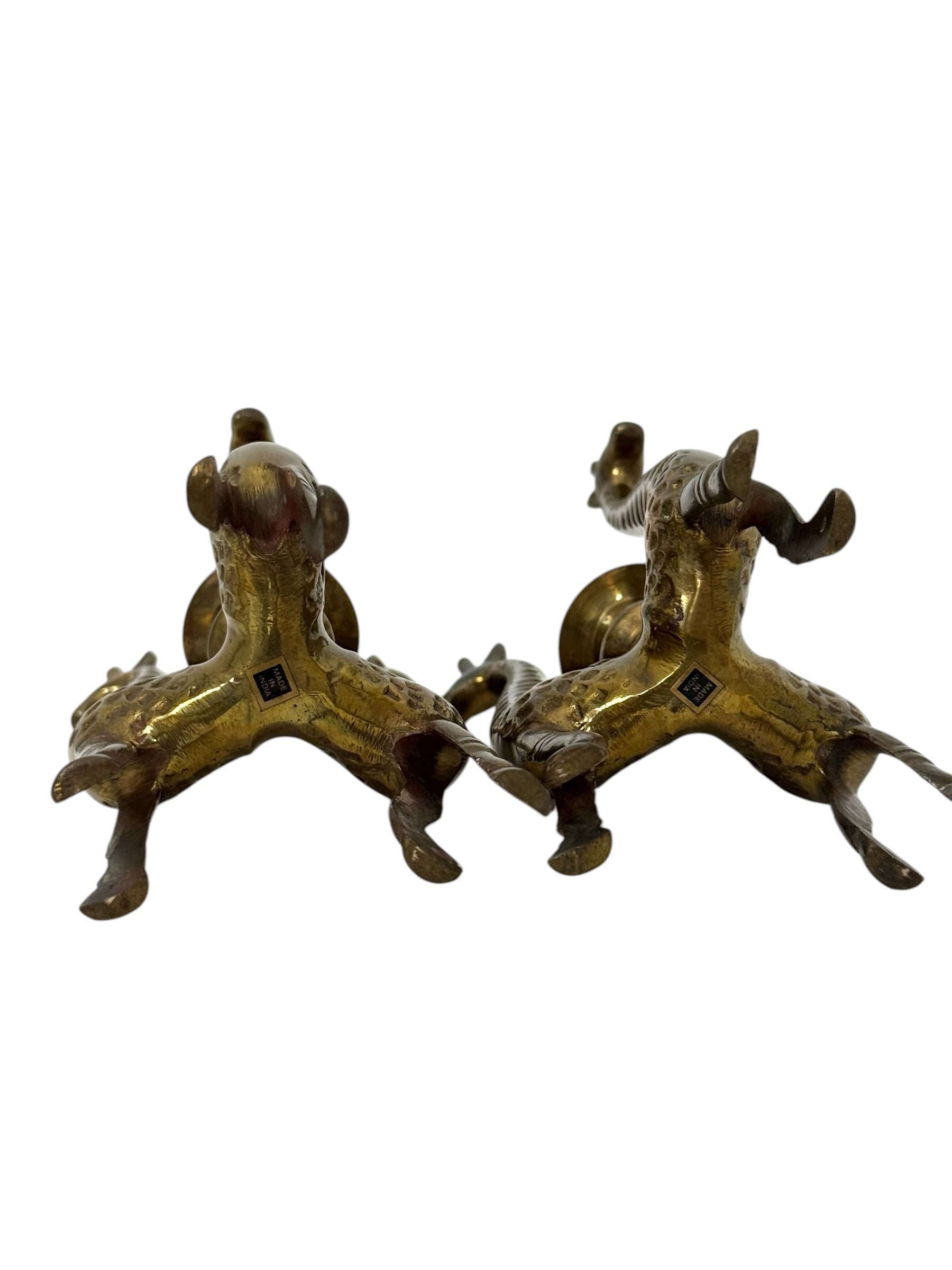 Vintage Brass Giraffe Candle Holders | Mid-Century Modern Safari Glam Pair