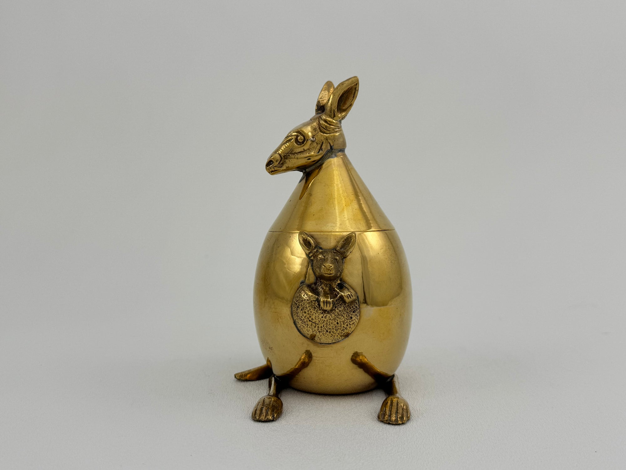 Vintage Brass Kangaroo Trinket Box