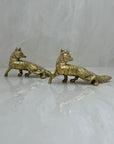 Vintage Brass Foxes- A Pair