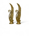 Tall Vintage Brass Swans-A Pair by Dolbi Cashier