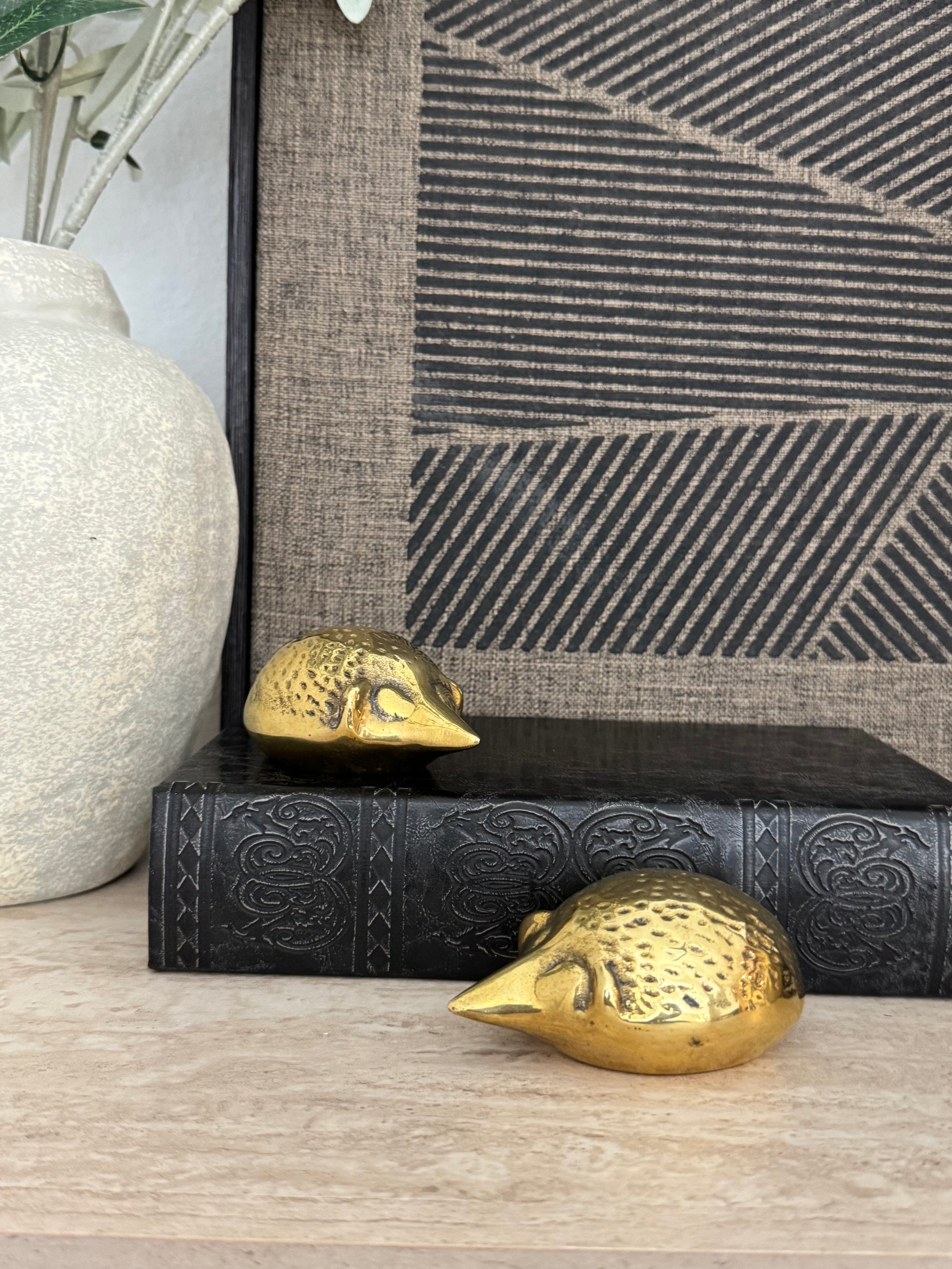 Vintage Brass Hedgehogs-A Pair