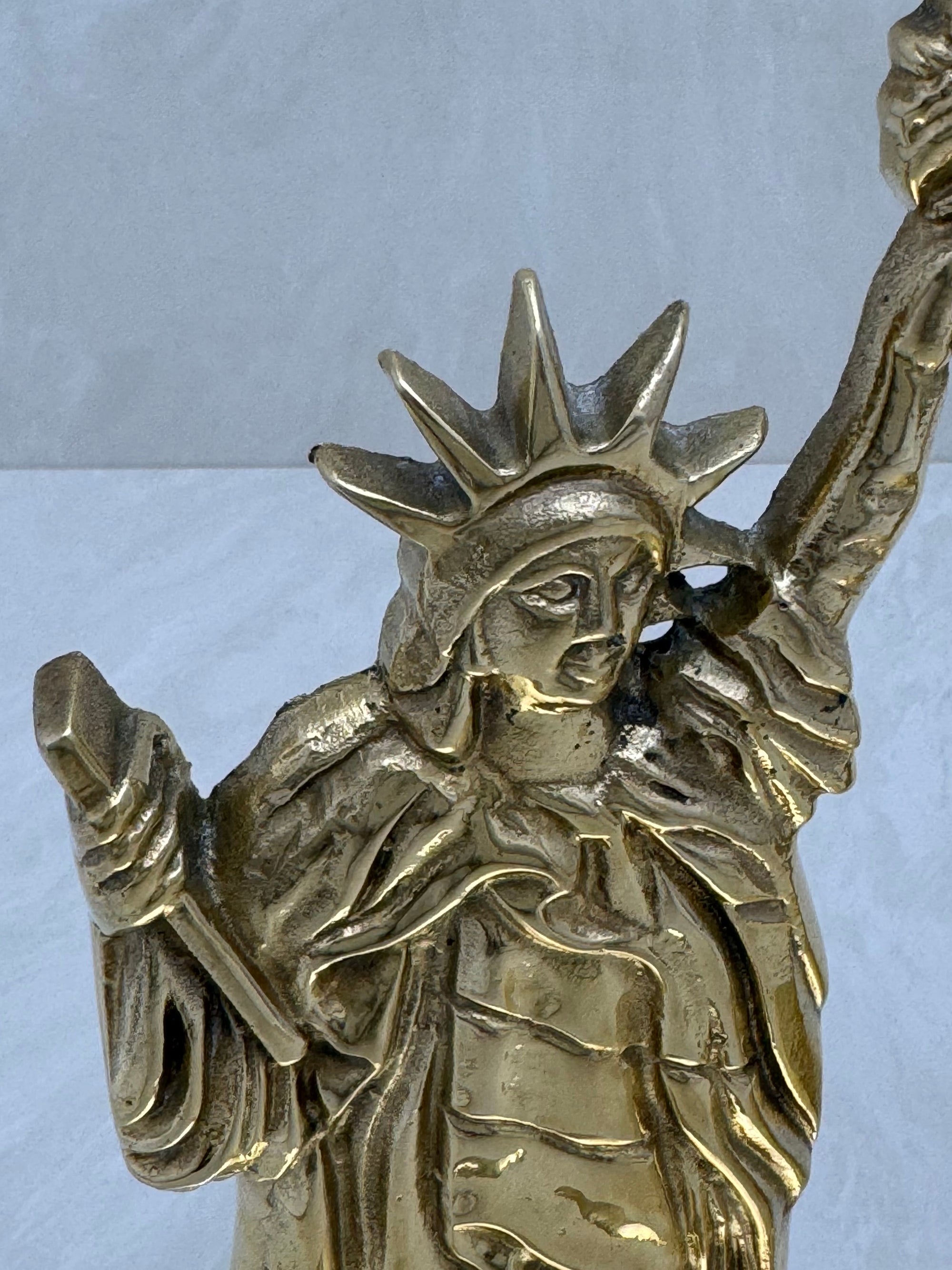 Vintage Brass Statue of Liberty Bookends- A Pair