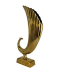 Vintage Mid-Century Brass Peacock Sculpture-17 Inches