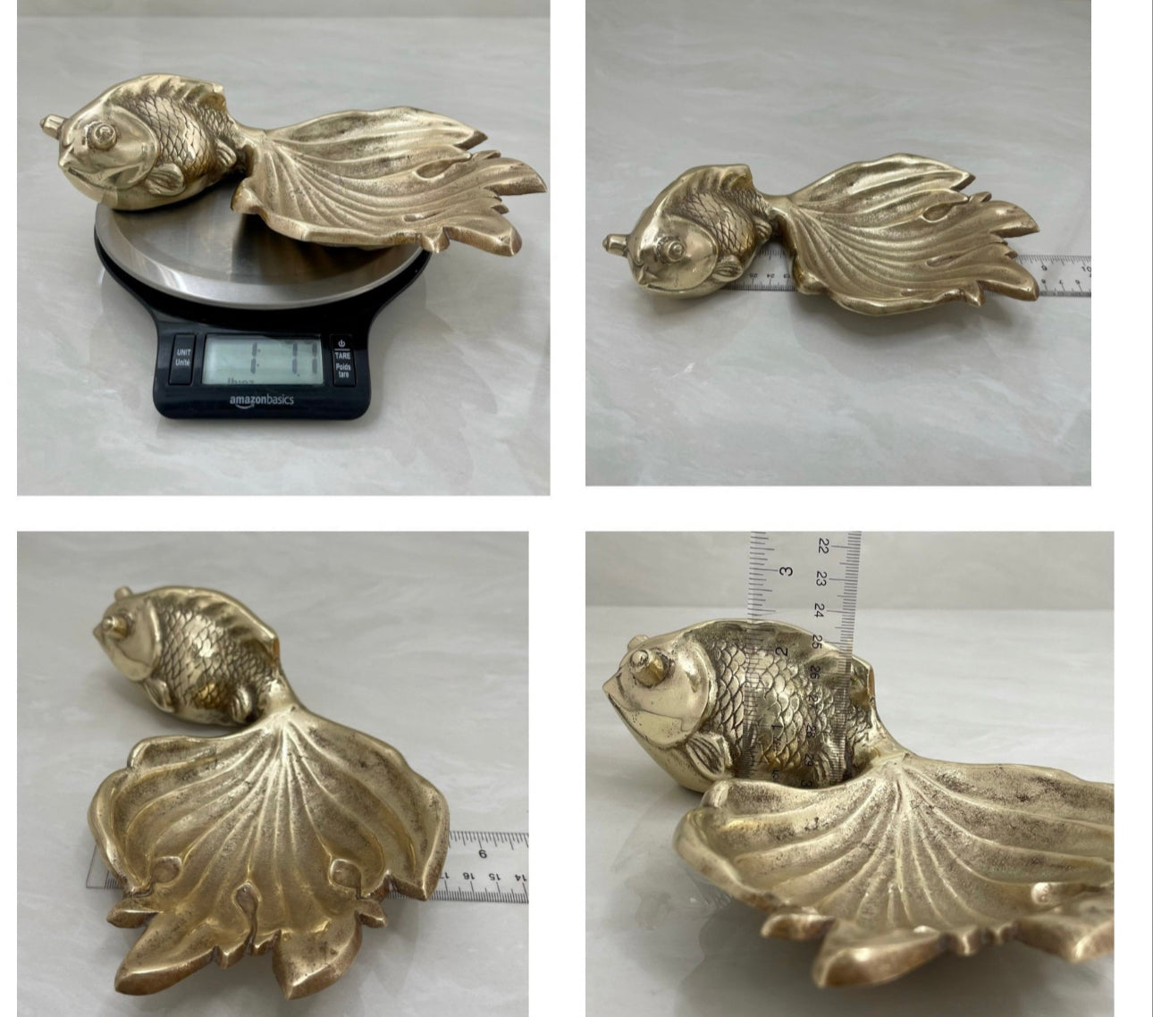 Vintage Brass Fish Trinket Dish