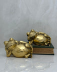 Vintage Brass Relaxing Frogs- A Pair