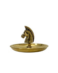 Vintage Brass Horse Head Trinket Dish – Equestrian Vanity or Desk Catchall