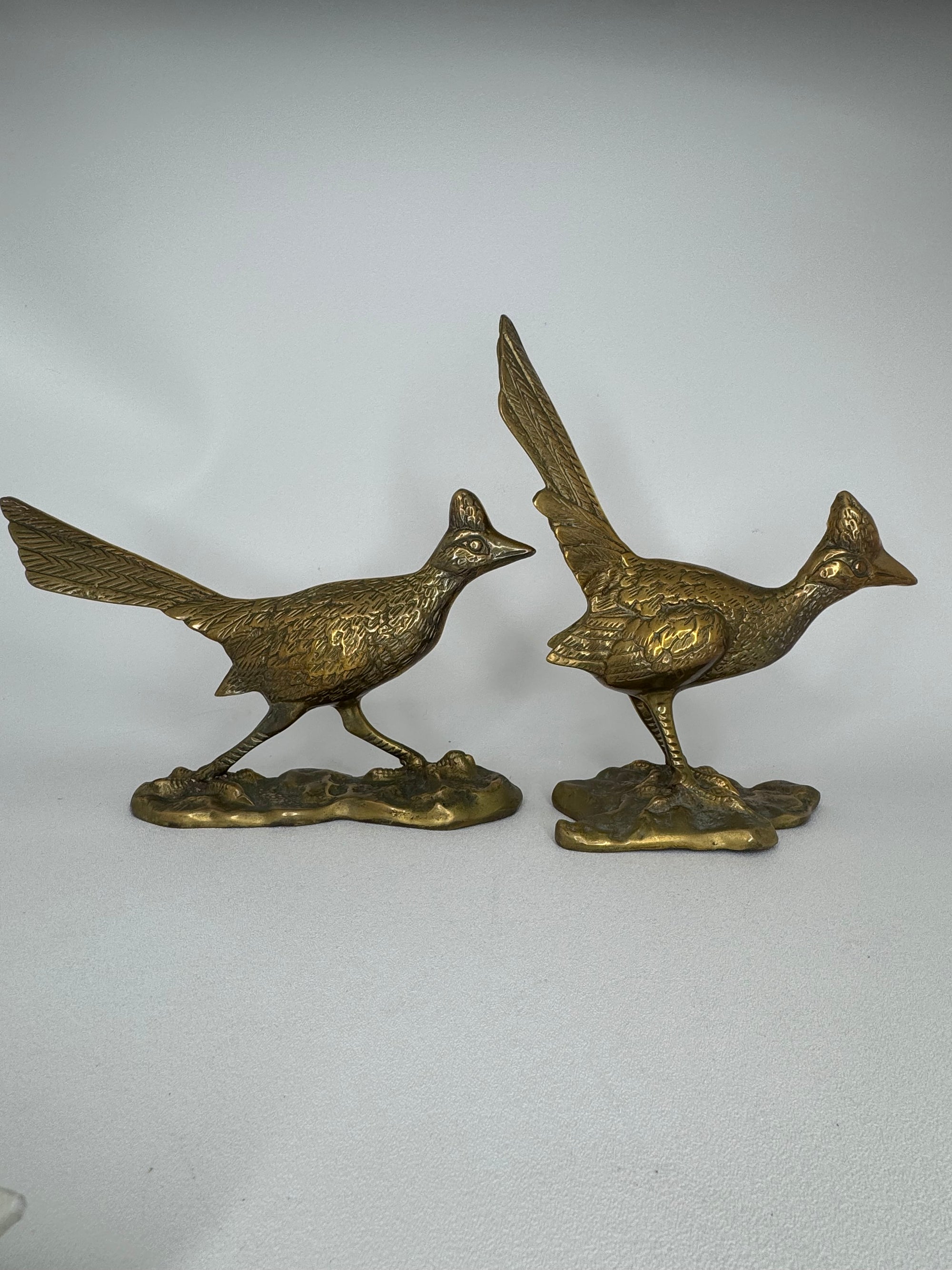 Vintage Brass Roadrunner Pair – Sculptural Mid-Century Collectibles
