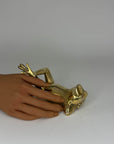 Vintage Brass Relaxing Frog