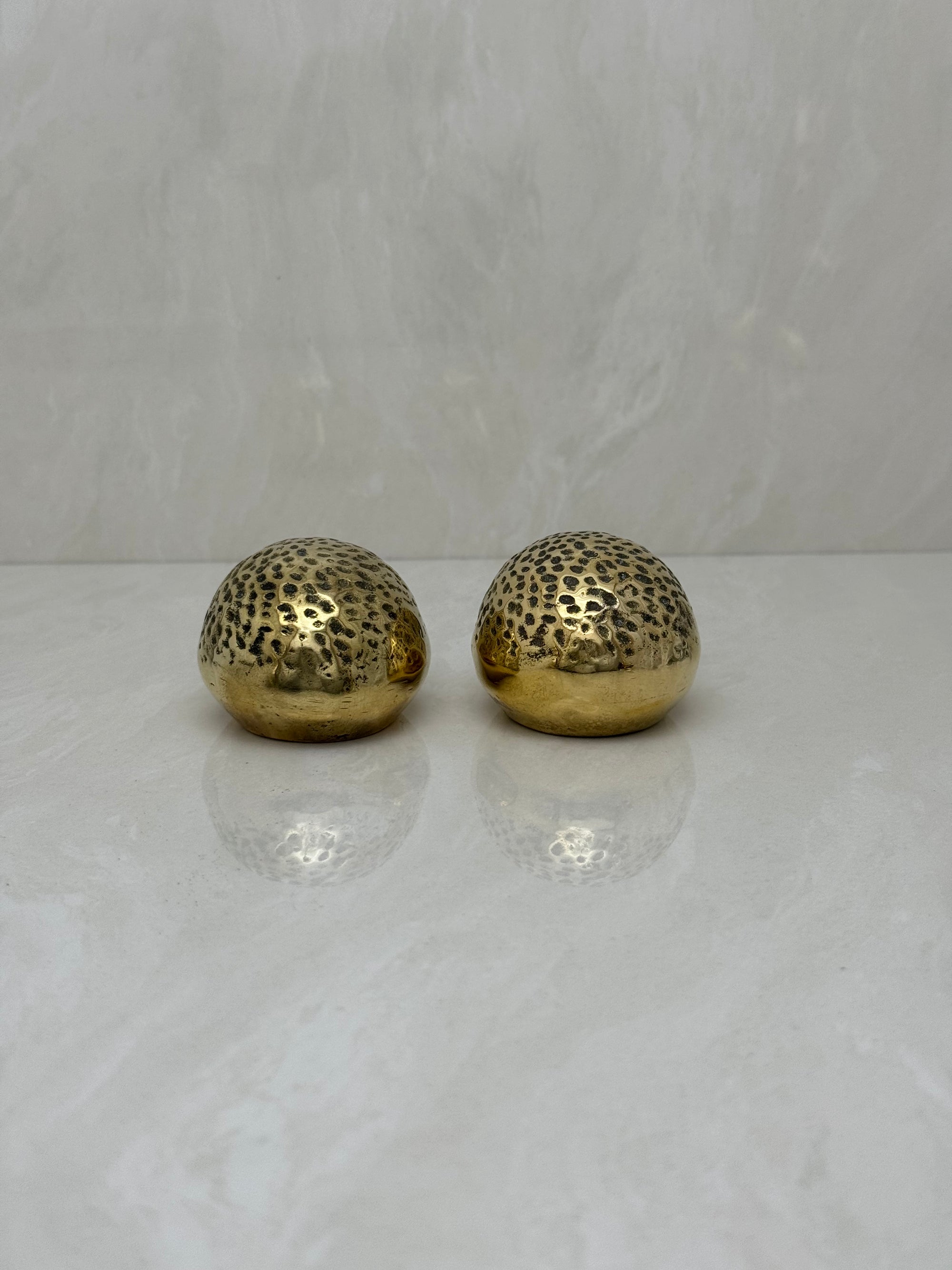 Small and Sleek Vintage Brass Hedgehogs- A Pair By Seiden