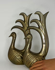 Vintage Brass Peacocks pair by Frederick Cooper