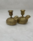 Vintage Brass Pheasant Candlestick Holders-A Pair