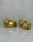 Vintage Brass Relaxing Frogs- A Pair