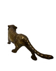 Vintage Brass Tiger Figurine – Mid-Century Modern Roaring Jungle Cat (15”)