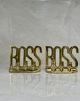 Vintage Brass Boss Bookends- A Pair