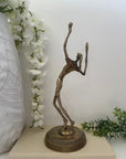 One-Foot Tall Brass Figurine of a Tennis Player