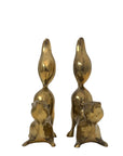 Vintage Brass Squirrel Figurines – Playful Mid-Century Pair with High Curved Tails