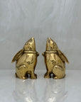 Vintage Brass Moon Gazing Rabbits-A Pair