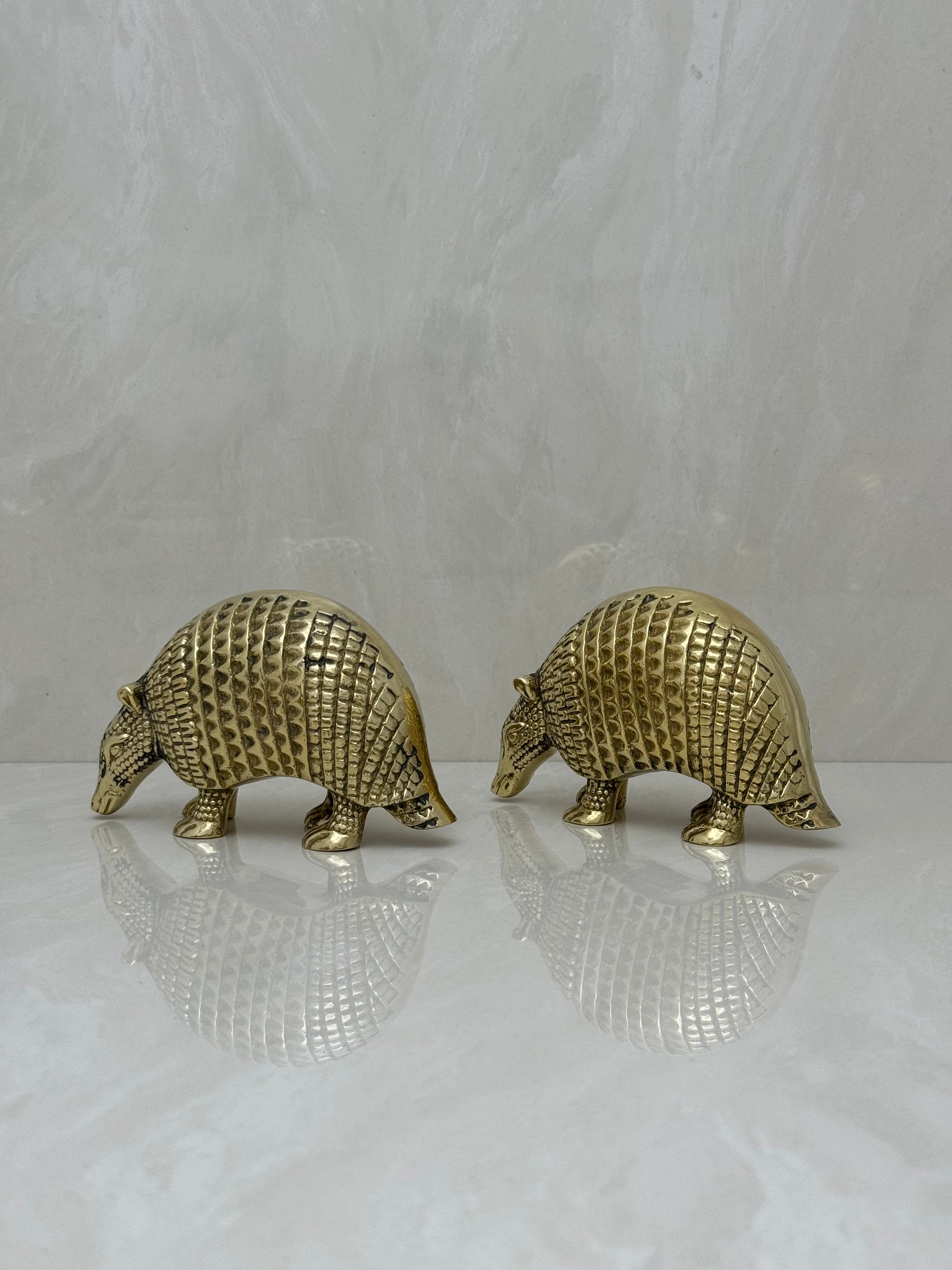 Vintage Brass Armadillos- A Pair