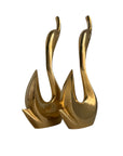 Vintage Modernist Brass Swan Pair – Sculptural Mid-Century Elegance