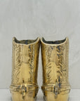 Small Vintage Brass Cowboy Boot Vases-A Pair