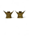 Vintage Brass Hand Etched Candle Holders-A Pair