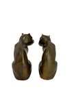 Vintage Brass Cat Sculptures — Mid-Century Modern Pair