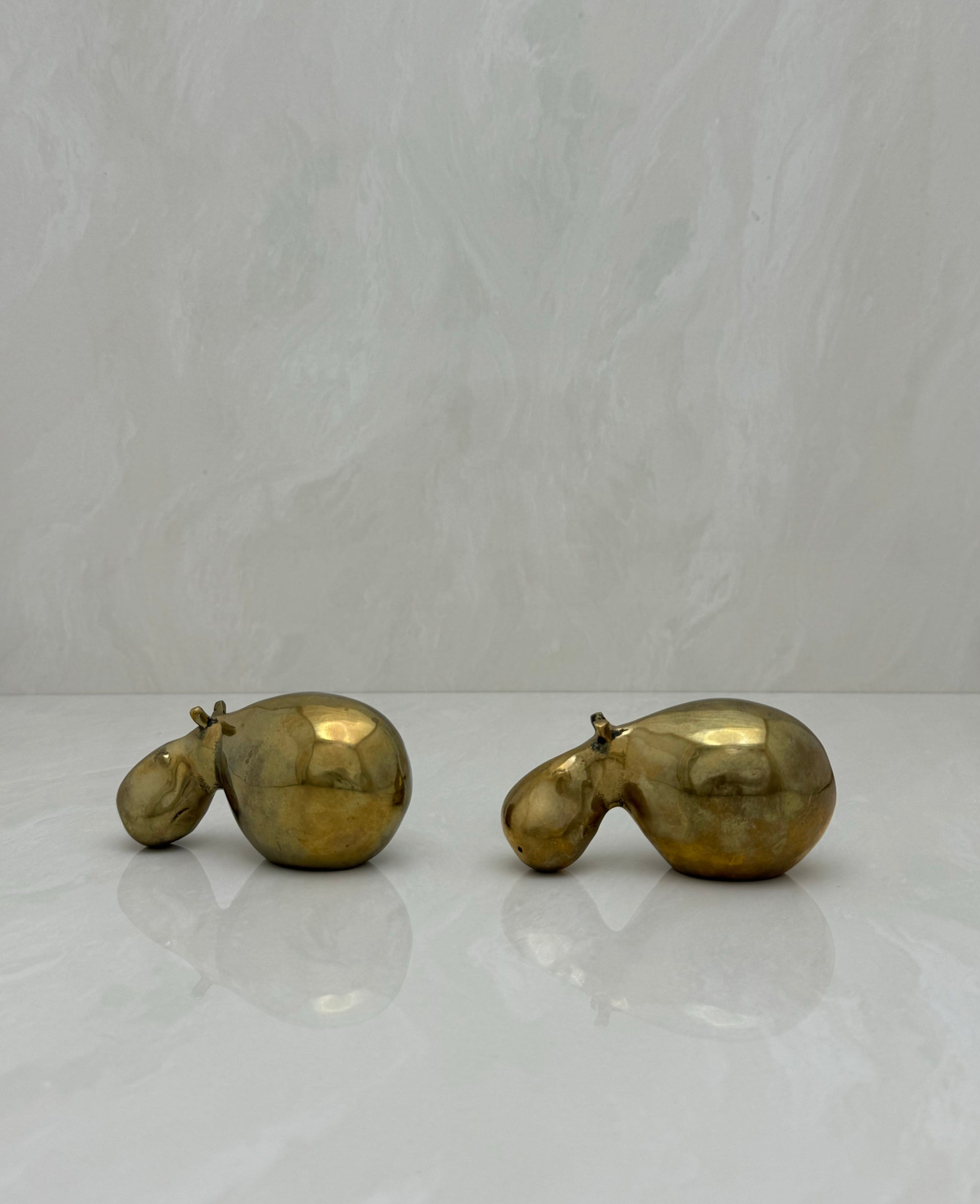 Vintage Brass Hippos-A Pair