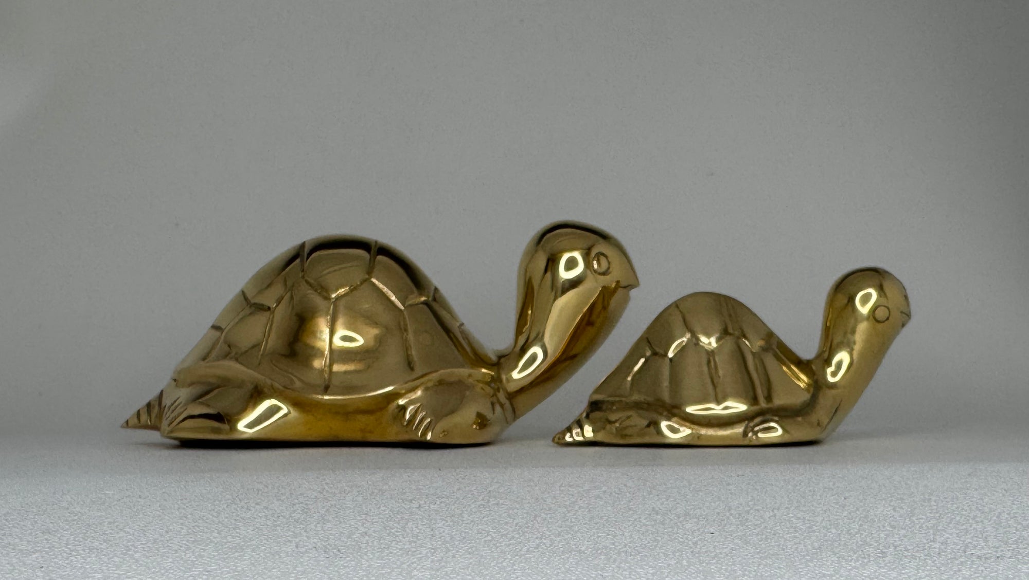 Vintage Brass Turtle Pals- A Pair