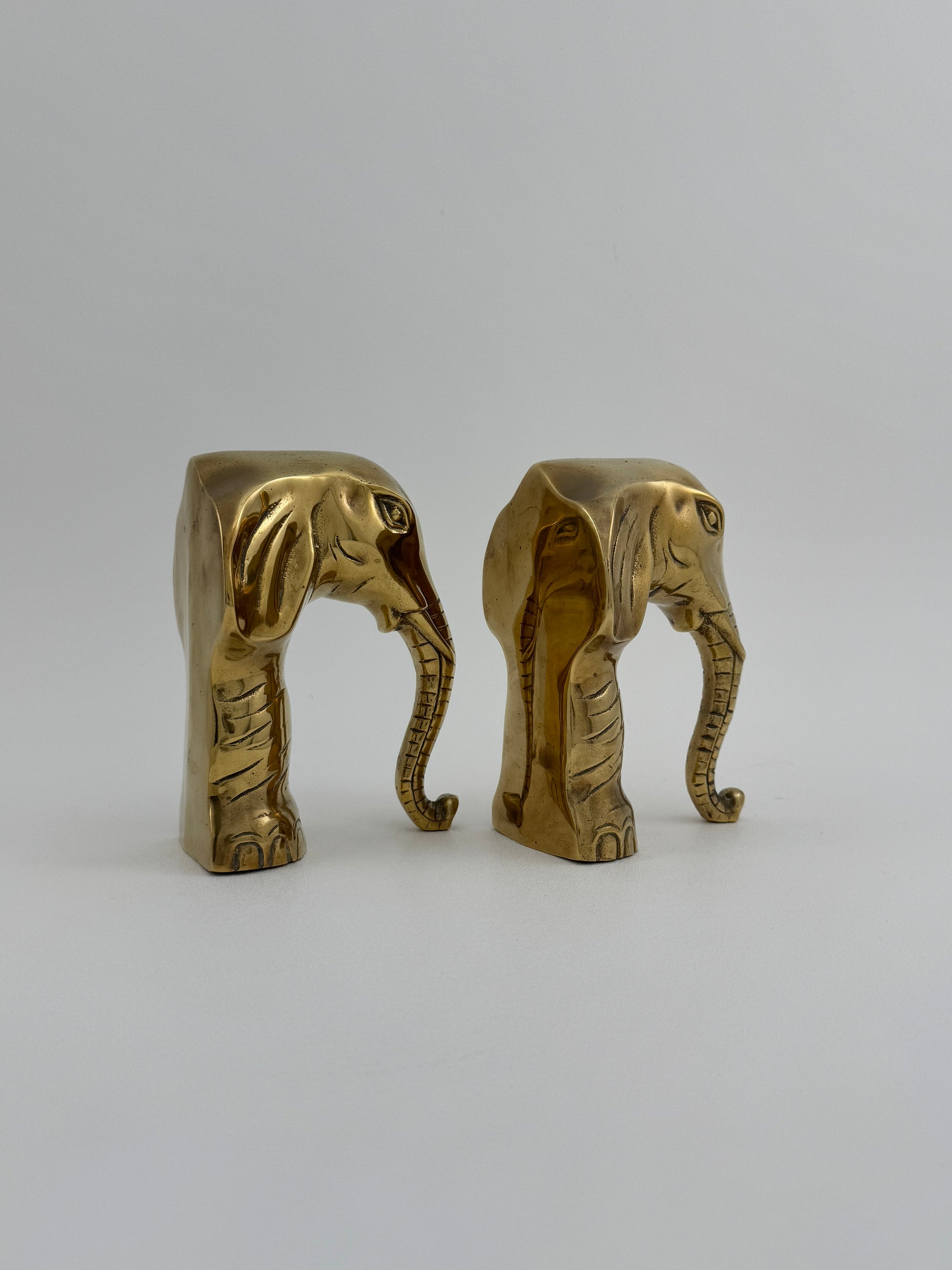 Vintage Brass Elephants- A Pair
