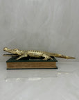 Large Vintage Brass Alligator