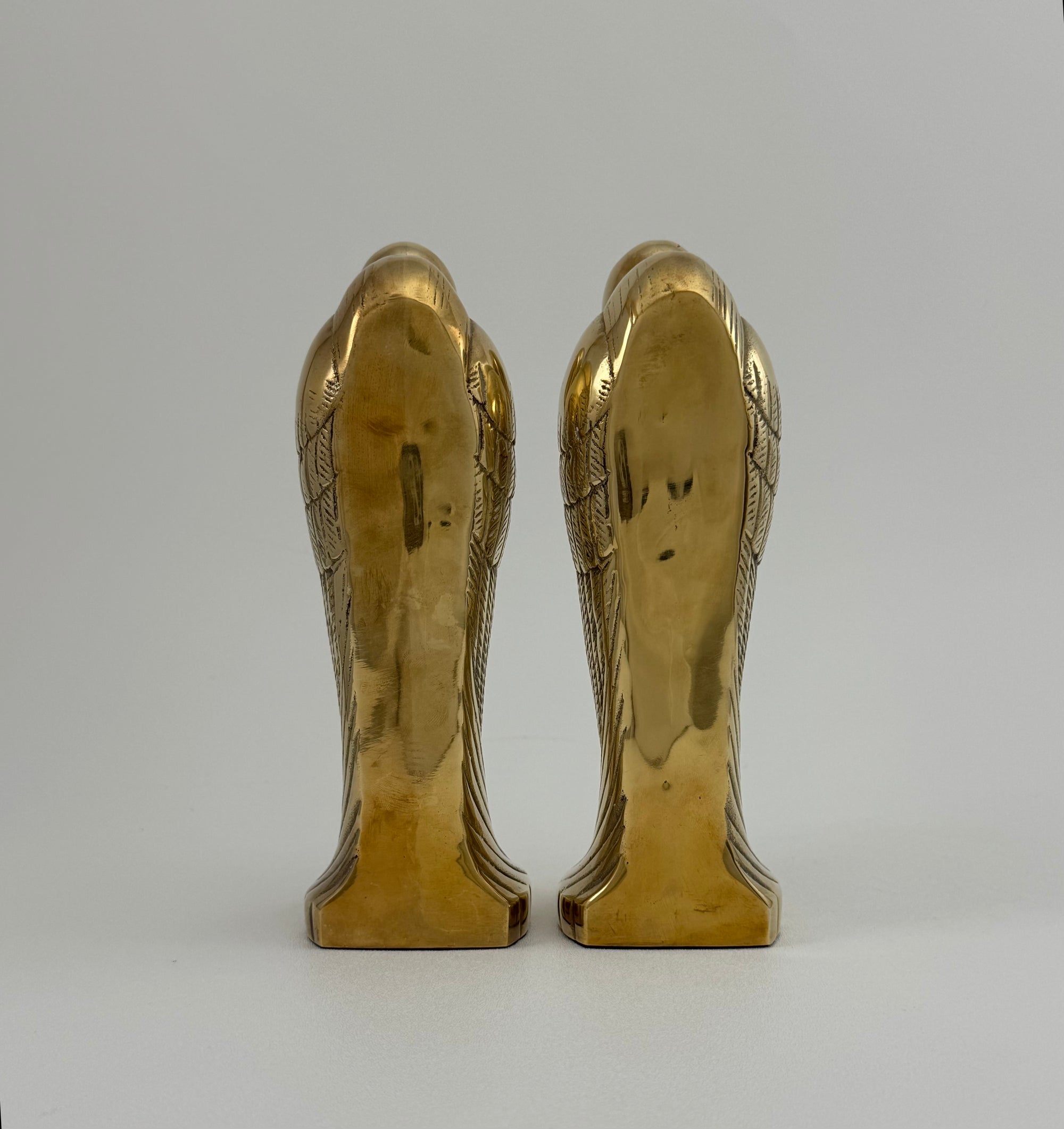 Tall Vintage Brass Pelican Bookends-A Pair