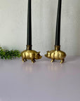 Vintage Brass Pig Candlestick Holders-A Pair by Fritz Brass